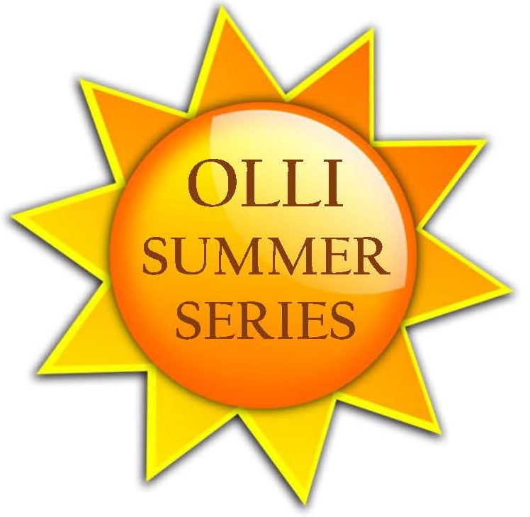 Yellow graphic of the sun with the words OLLI Summer Series